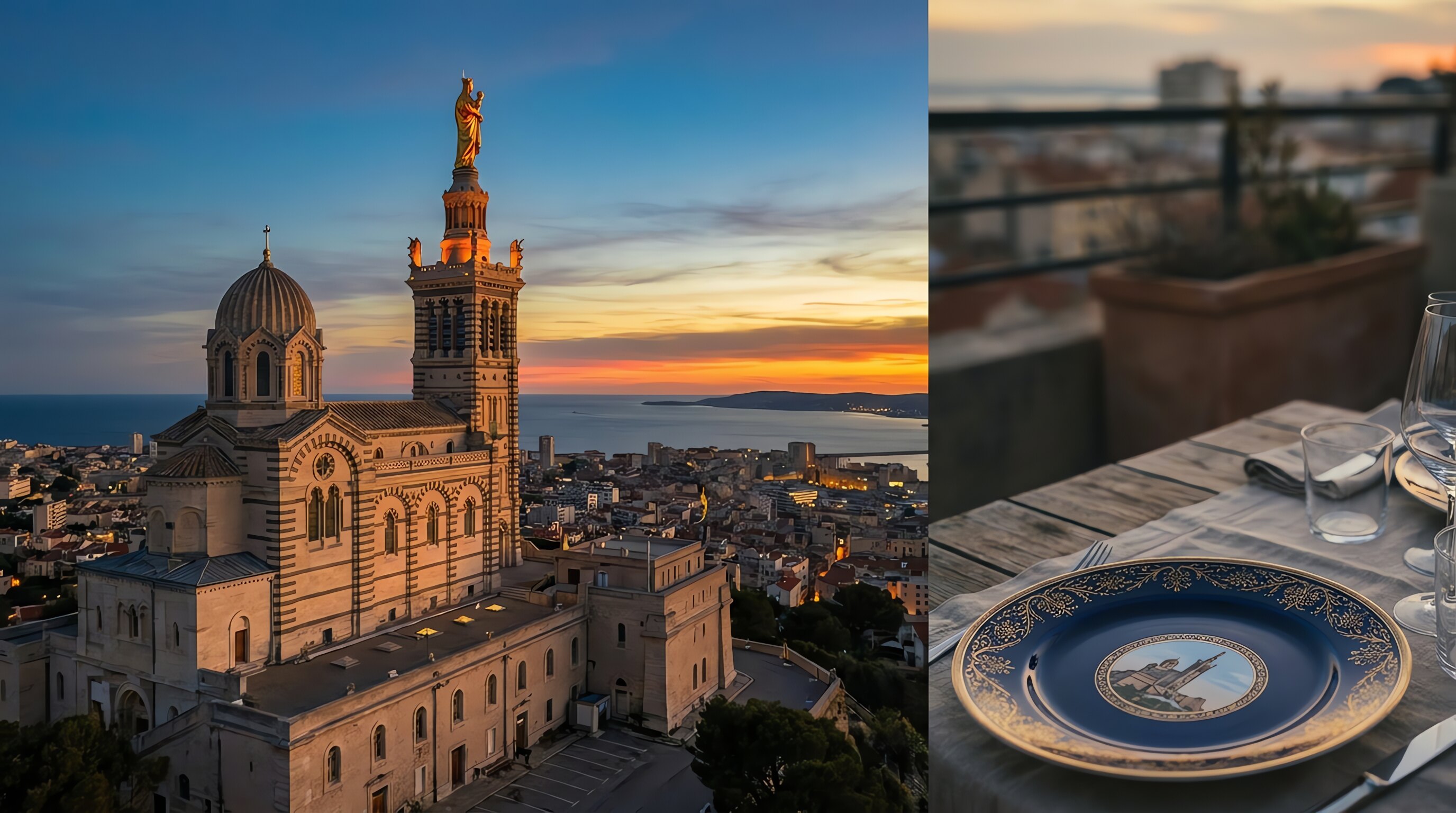 Notre-Dame de la Garde au crépuscule