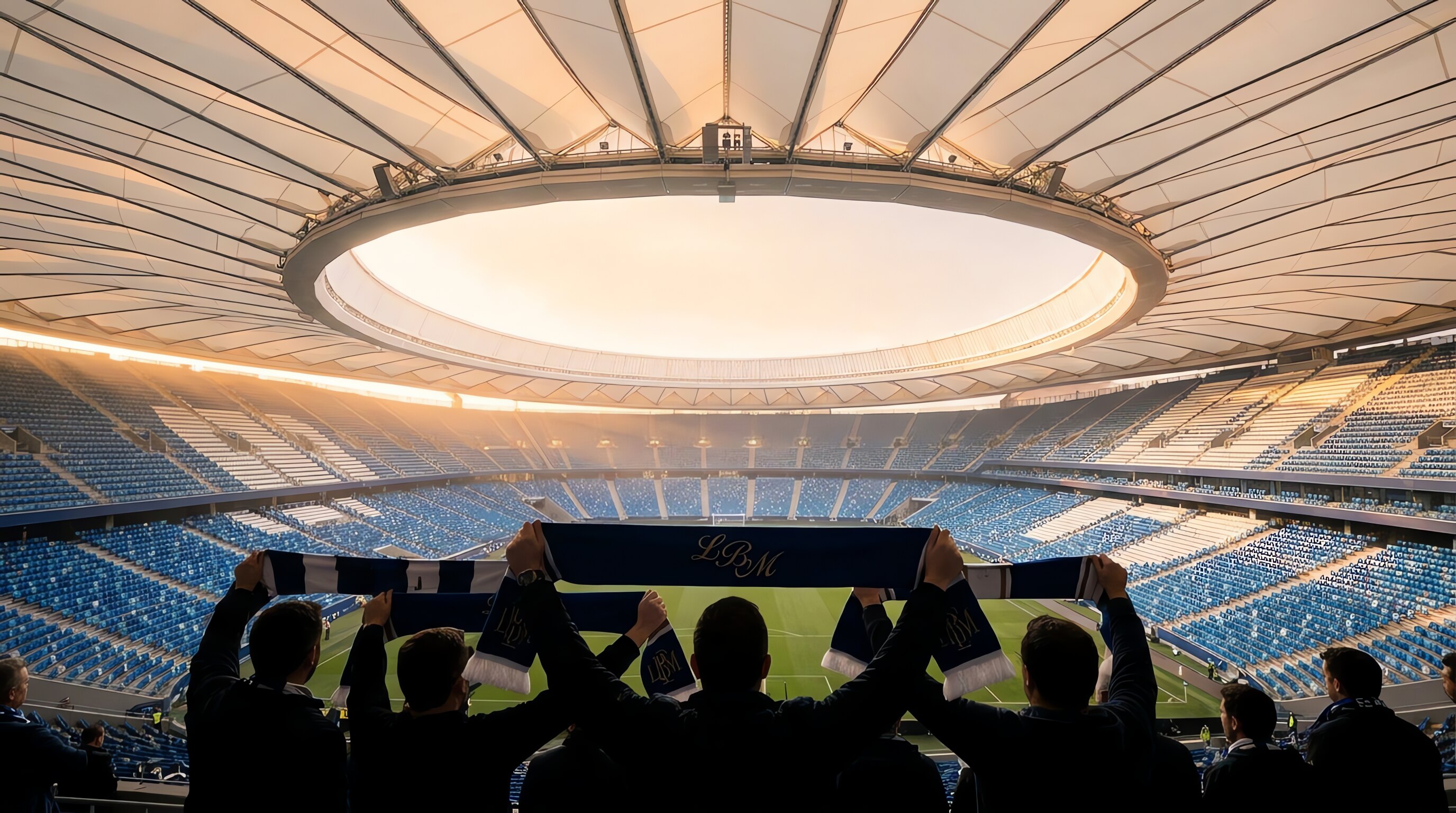 L'Orange Vélodrome au crépuscule